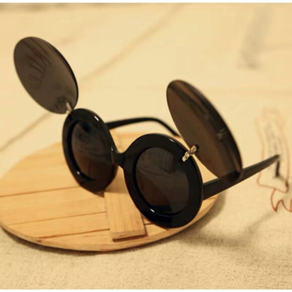 Vintage Lady Flip Sunglasses Women Fashion Chic Sun Glasses Men Retro Classic Ro - Picture 5 of 12